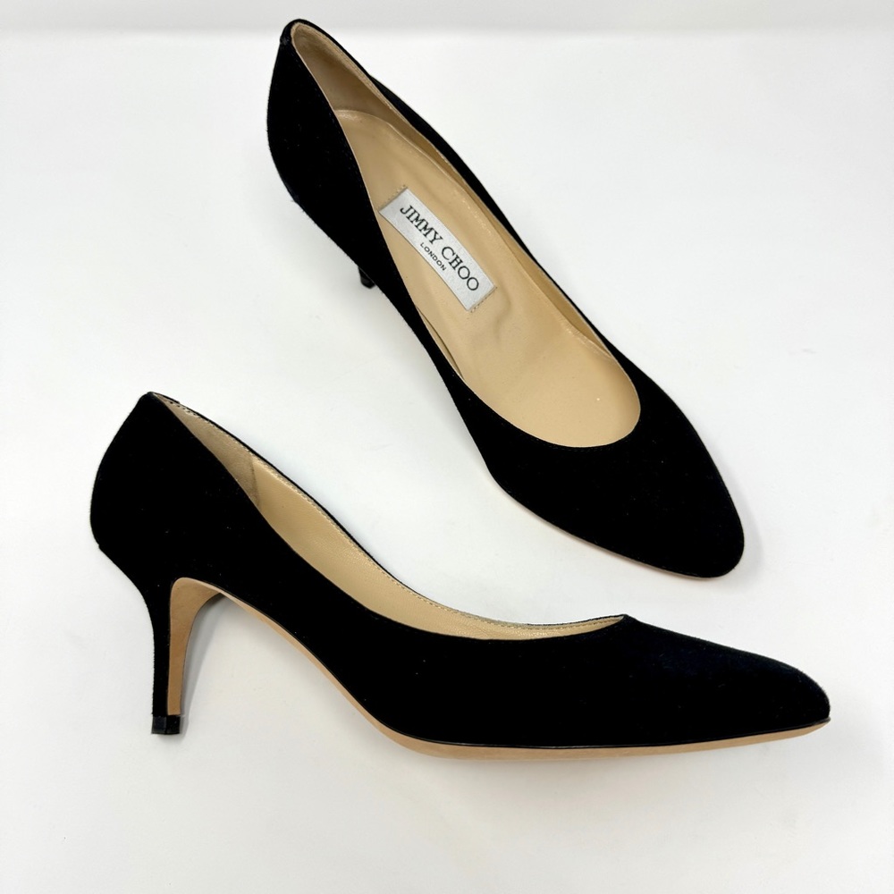 Jimmy Choo Black Suede Irena Pumps Gem